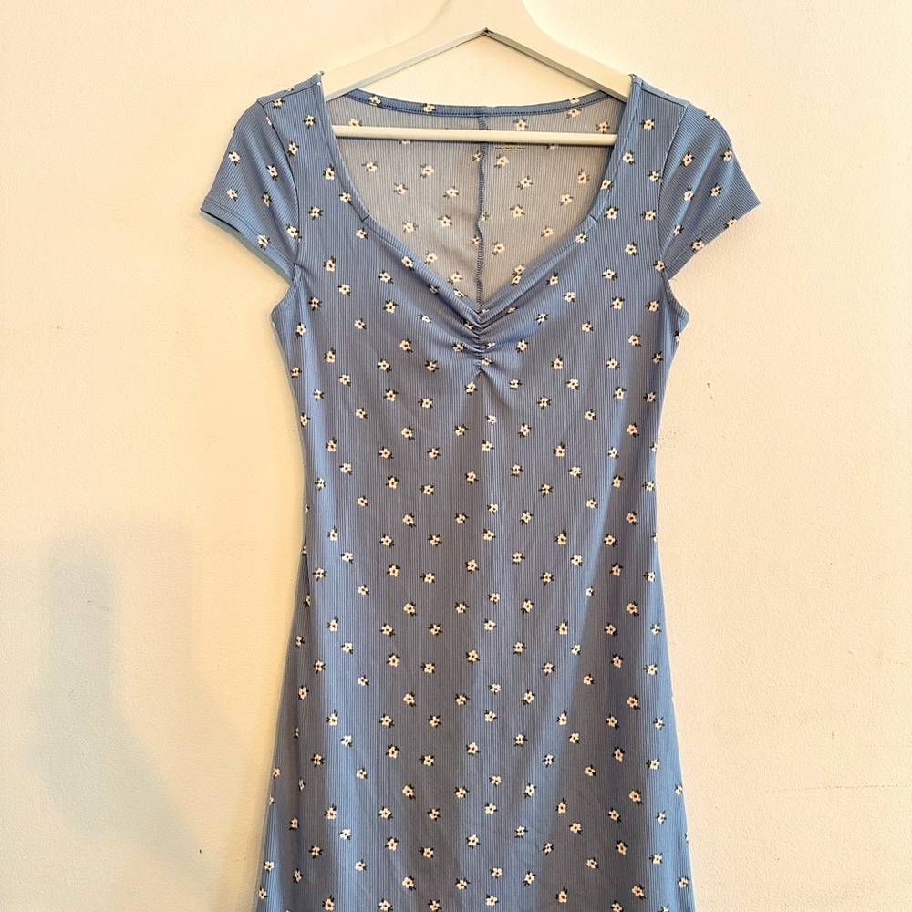 No Boundaries Light Blue Floral Mini Dress